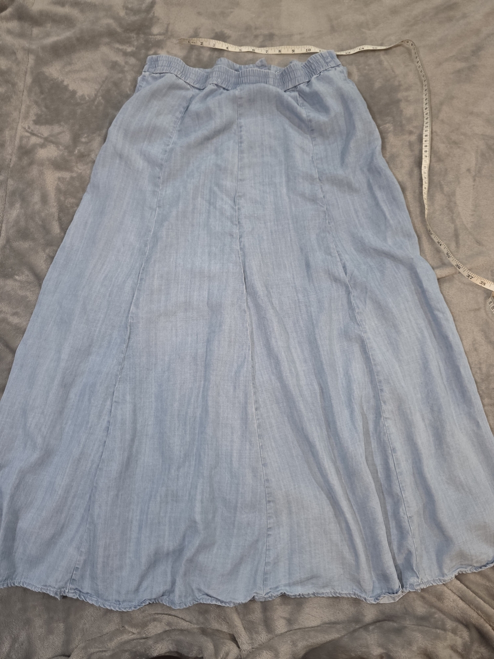 Sigrid Olsen Light Blue Chambray Maxi Skirt-Large - Picture 7 of 7